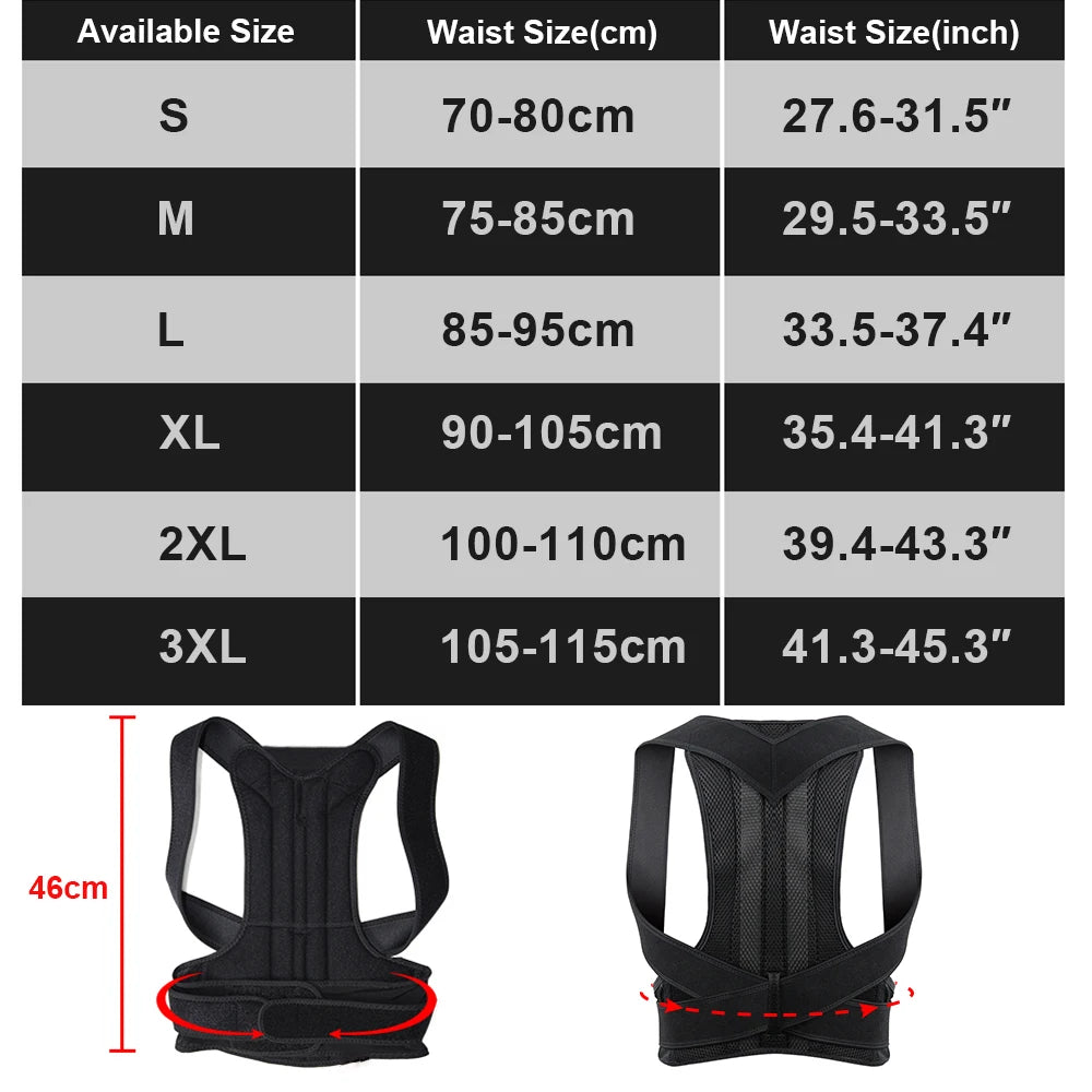 Corrector de Postura Ajustable para Hombre y Mujer, Soporte Completo para Espalda Alta y Baja