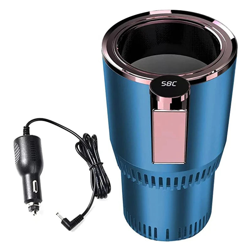 Enfriador más cálido de 12V, taza inteligente de refrigeración y calefacción para coche, portavasos con pantalla de temperatura 2 en 1 para agua, café y bebidas para coche