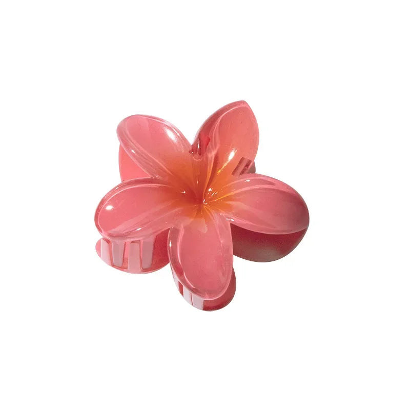 Pinzas para el cabello con gradiente hawaiano, pinzas para el cabello con flores, horquilla para la cabeza a la moda de gran tamaño para mujeres y niñas, pasador de cangrejo, accesorios para el cabello