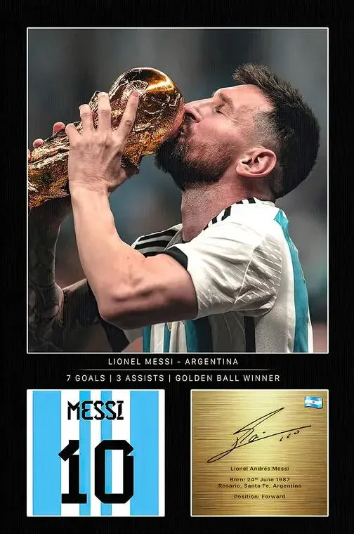 Arte de pared Pop moderno, estrella de fútbol argentina Meesi firmada, lienzo HD, póster impreso, decoración para el hogar, dormitorio, sala de estar, regalos