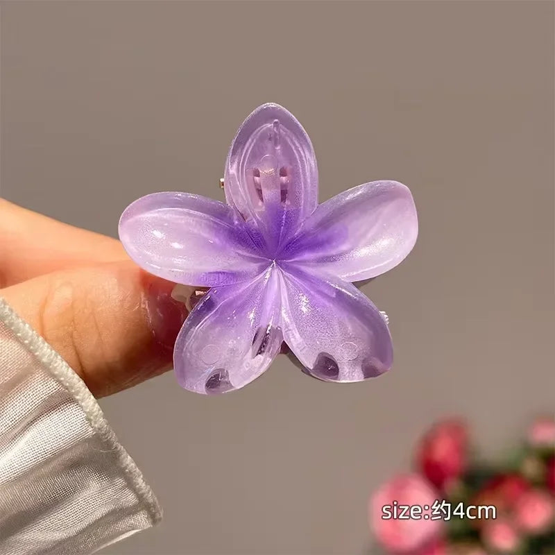 Pinzas para el cabello con gradiente hawaiano, pinzas para el cabello con flores, horquilla para la cabeza a la moda de gran tamaño para mujeres y niñas, pasador de cangrejo, accesorios para el cabello