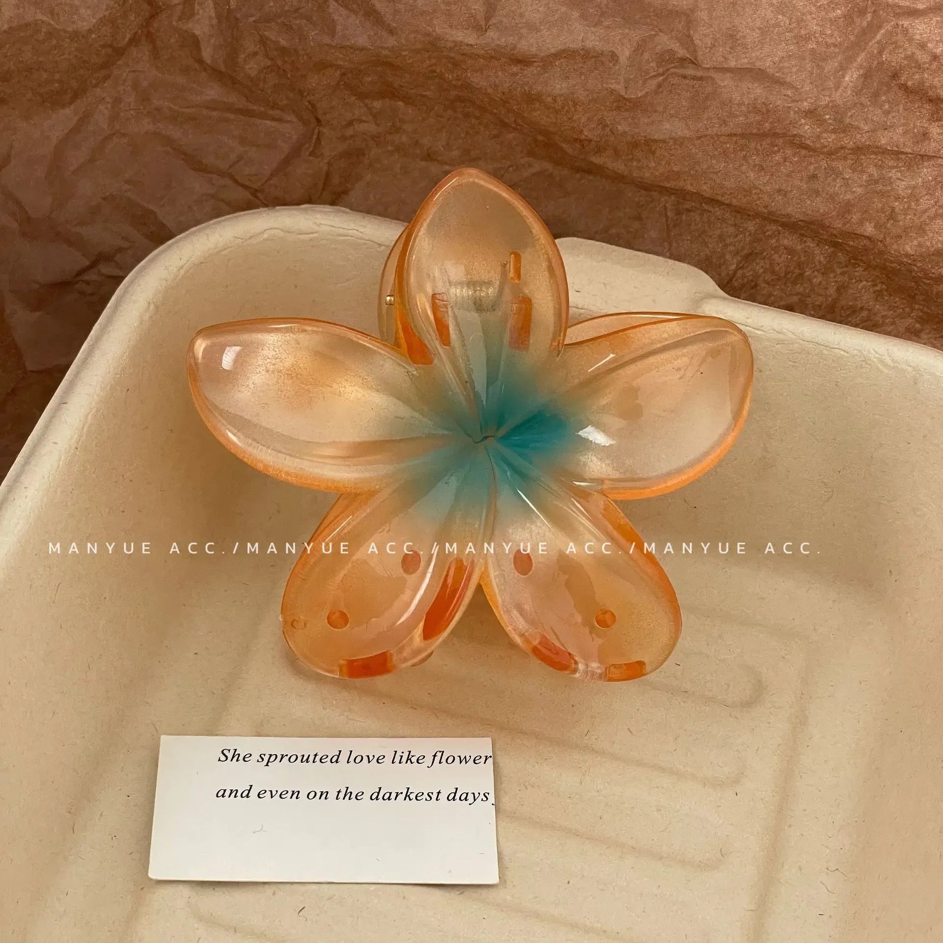 Pinzas para el cabello con gradiente hawaiano, pinzas para el cabello con flores, horquilla para la cabeza a la moda de gran tamaño para mujeres y niñas, pasador de cangrejo, accesorios para el cabello