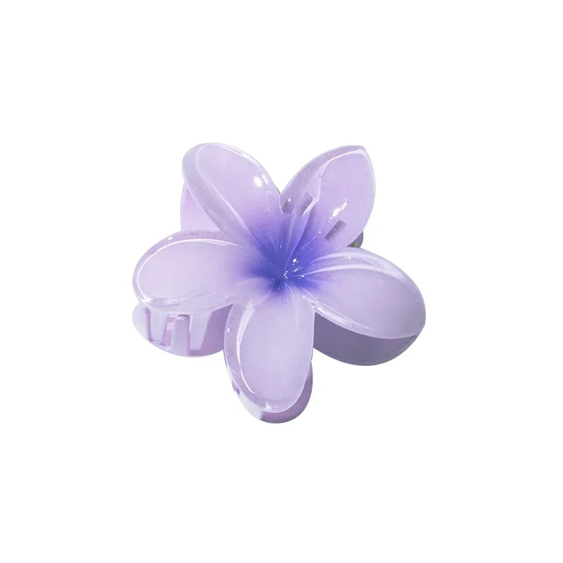 Pinzas para el cabello con gradiente hawaiano, pinzas para el cabello con flores, horquilla para la cabeza a la moda de gran tamaño para mujeres y niñas, pasador de cangrejo, accesorios para el cabello