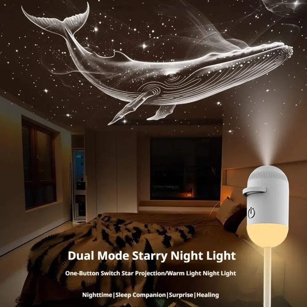 Mini proyector de estrellas USB 2 en 1, luz nocturna con 12 películas, luz ambiental de cielo estrellado para decoración del hogar y del coche, para adultos y niños