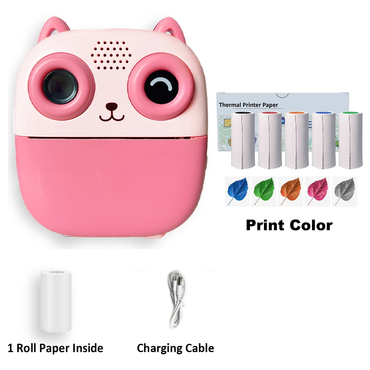[Mini cámara instantánea] Mini cámara de impresión térmica | 1080P HD, rollos de papel de impresión, batería de 1200 mAh, grabación de vídeo