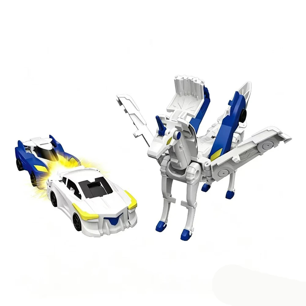 Nuevo Unicornio Transformers: Coche de Juguete 2 en 1 con Transformación Mágica y Súper Combinación, Coche Magnético Transformable por Colisión para Niños, DIY