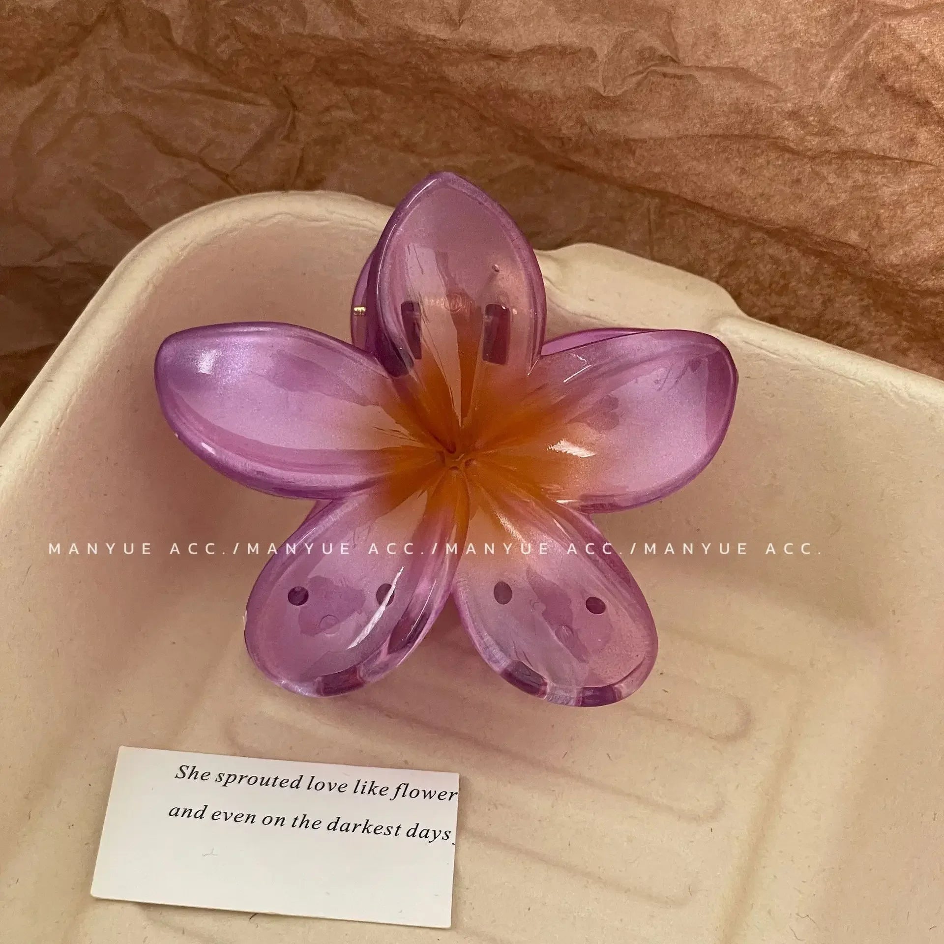 Pinzas para el cabello con gradiente hawaiano, pinzas para el cabello con flores, horquilla para la cabeza a la moda de gran tamaño para mujeres y niñas, pasador de cangrejo, accesorios para el cabello