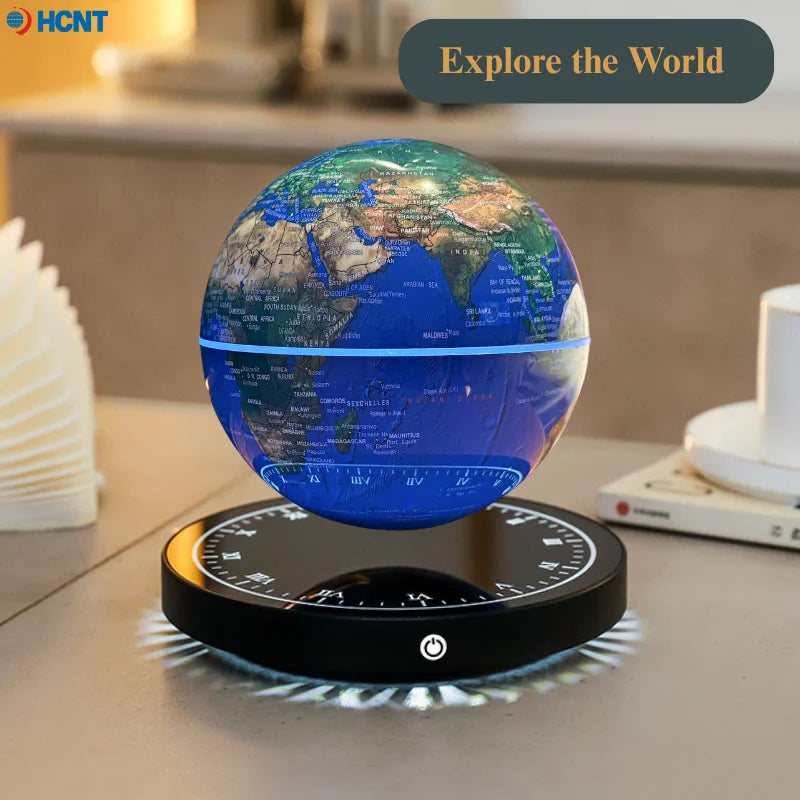 Globo flotante Globo levitante magnético con globo de luz LED Mapa del mundo para decoración de la oficina en casa Regalo de tecnología genial para niños y profesores