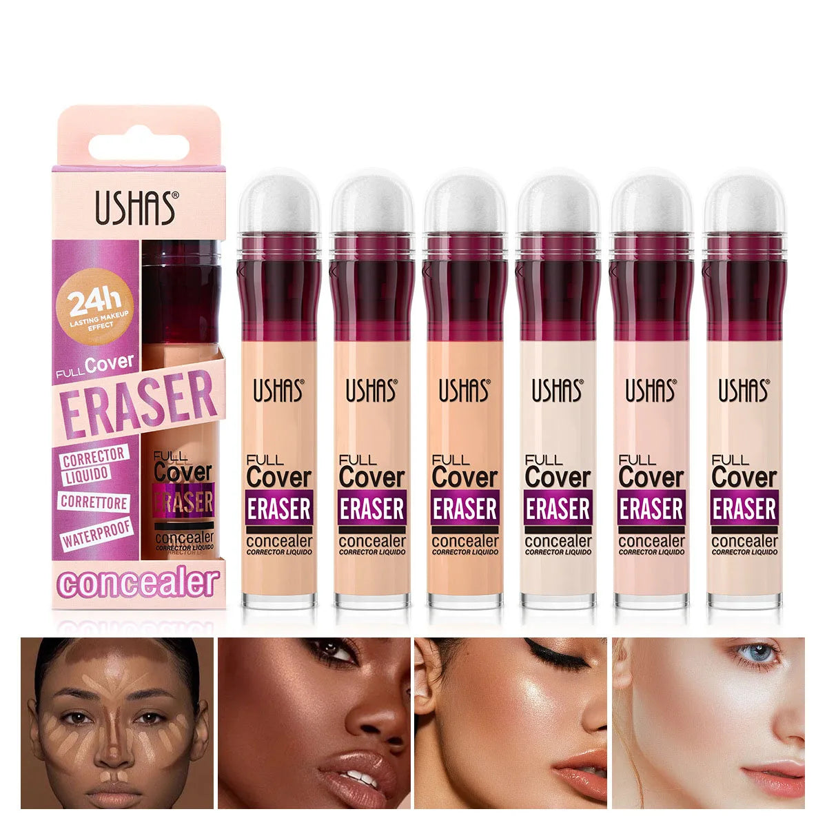 Corrector de cabeza de esponja para ojeras, lágrimas, pecas, acné, ojeras, pigmentación y manchas, crea un Natural, nuevo
