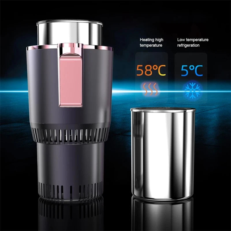 Enfriador más cálido de 12V, taza inteligente de refrigeración y calefacción para coche, portavasos con pantalla de temperatura 2 en 1 para agua, café y bebidas para coche