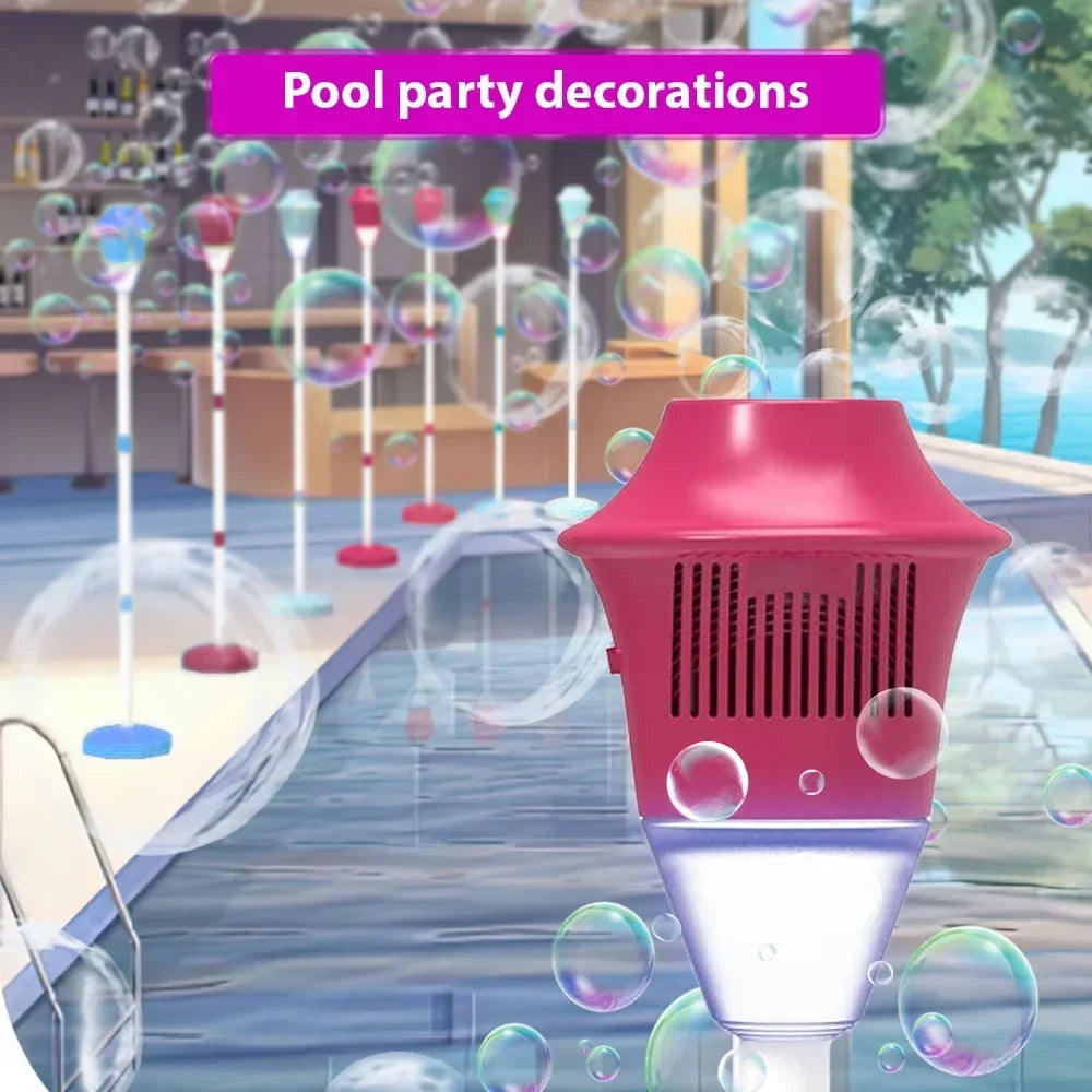 Máquina de burbujas con forma de farola, burbujas de jabón, soplador de burbujas totalmente automático con luz musical, decoración para fiestas de cumpleaños, juguete para exteriores