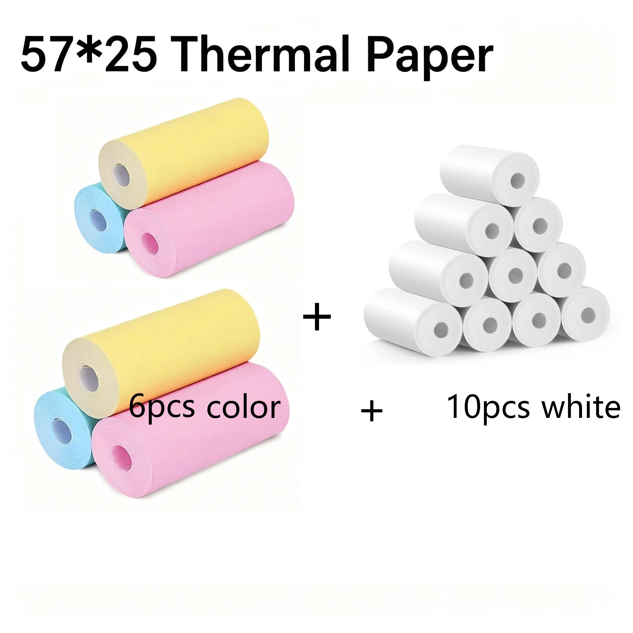 3-20 rollos de papel térmico de 57x25MM, cámara a color para niños, impresión instantánea, accesorios de repuesto para cámara infantil