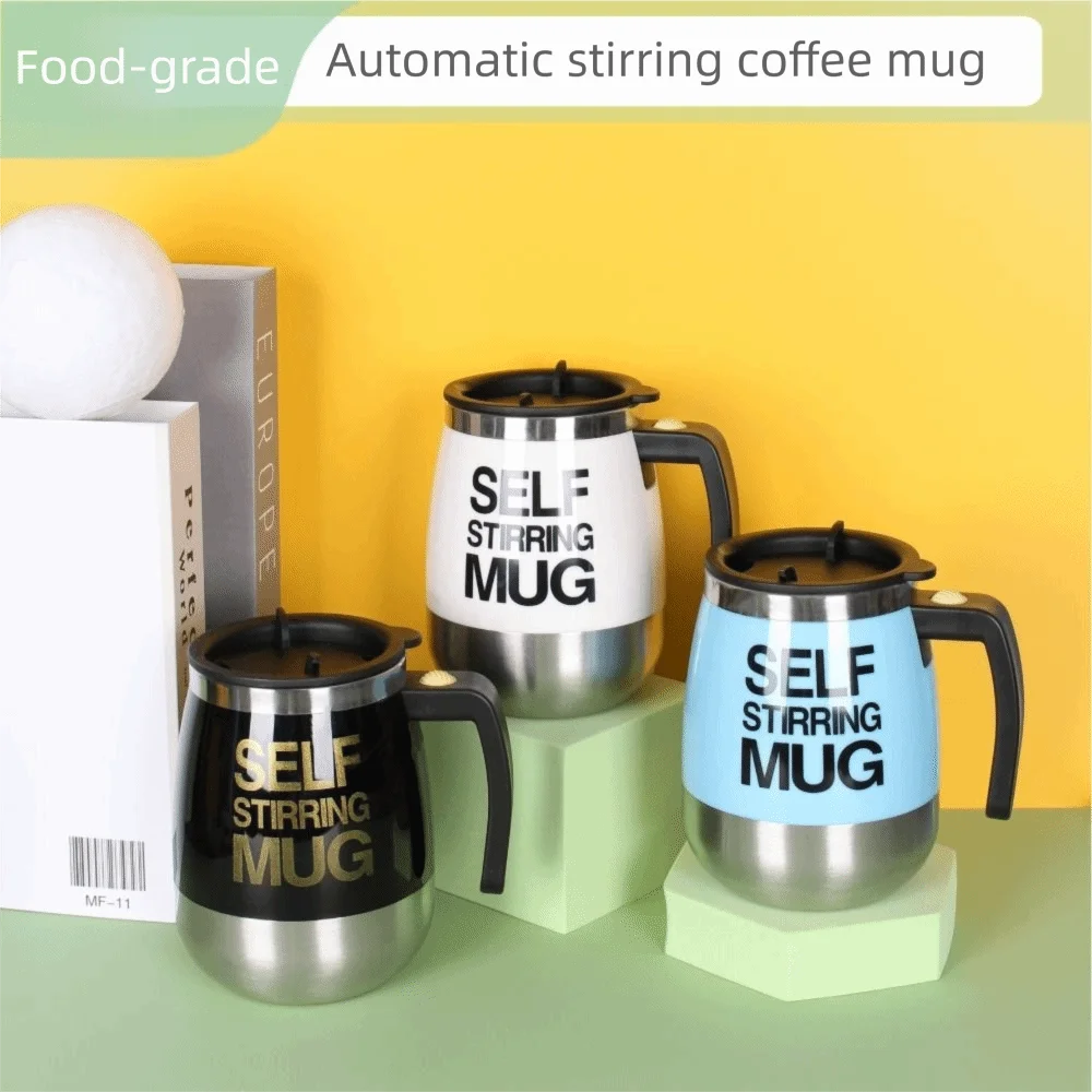 Taza Mezcladora Automática de Acero Inoxidable, Gran Capacidad, Aislamiento Térmico, Mezclador Eléctrico Inteligente, Mango Cómodo con Tapa