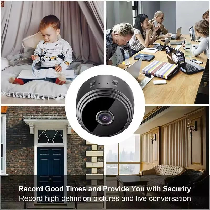 Mini Cámara WiFi HD 1080P con Visión Nocturna Inalámbrica, Imán Integrado, Almacenamiento, Visualización Remota a través del Teléfono, Cámara de Seguridad para el Hogar, Bebés, Mascotas y Niñeras