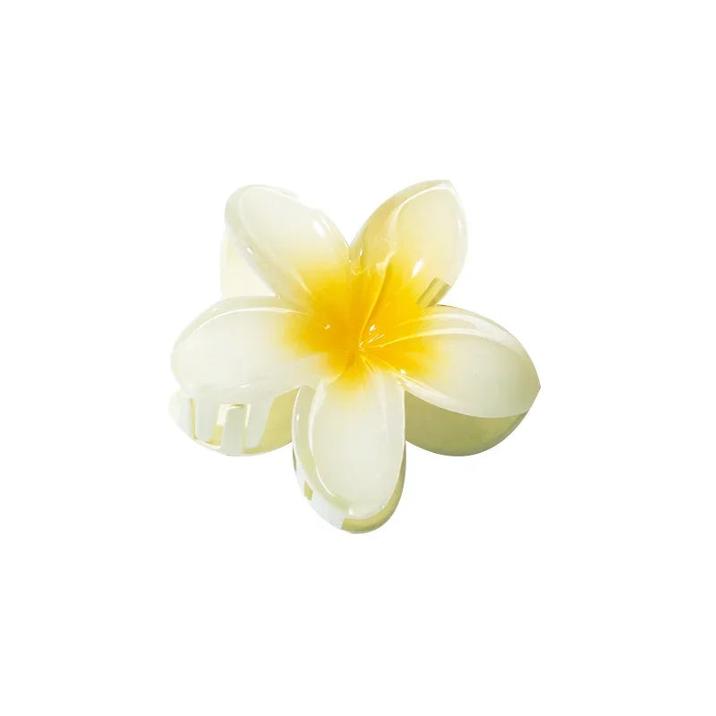 Pinzas para el cabello con gradiente hawaiano, pinzas para el cabello con flores, horquilla para la cabeza a la moda de gran tamaño para mujeres y niñas, pasador de cangrejo, accesorios para el cabello