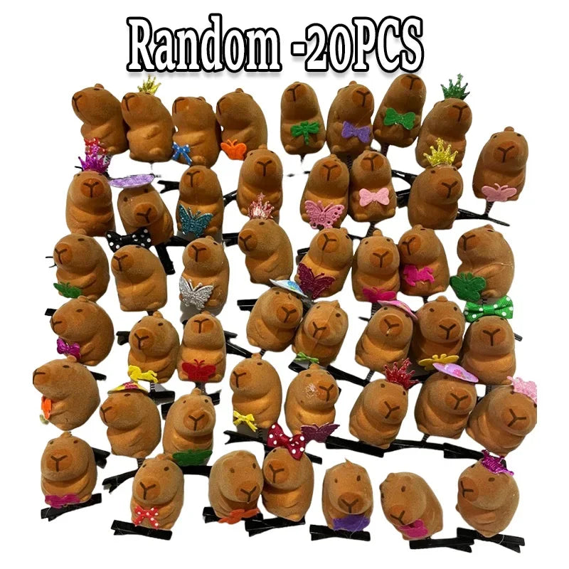 10-100 Uds. Pajarita Kawaii pequeña horquilla de capibara 3D Clip de resorte Clip de pico de pato Clips de flequillo Clips laterales accesorios para el cabello