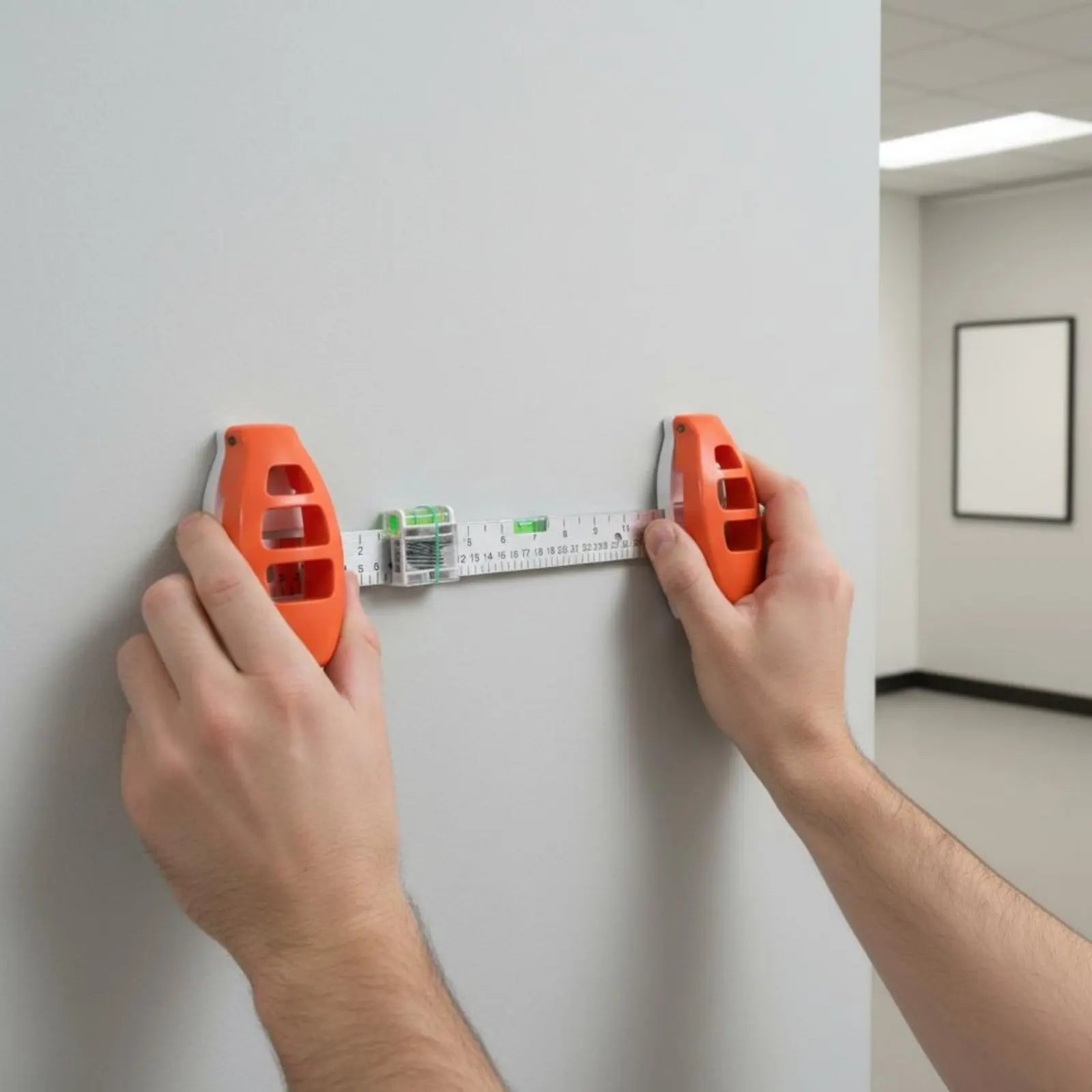 Herramienta de Nivelación para Colgar Cuadros, Regla de Alineación Precisa, Herramienta para Colgar Cuadros con Nivel, Herramienta para Colgar Marcos en la Pared, ABS Resistente