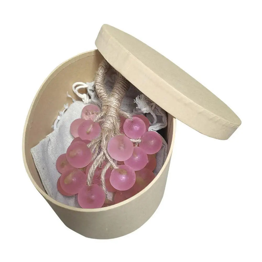 Jabón de uva hecho a mano con cuerda, jabón de uva, jabones aromáticos decorativos para lavarse las manos, baño, regalo de aire fresco para hombres y mujeres