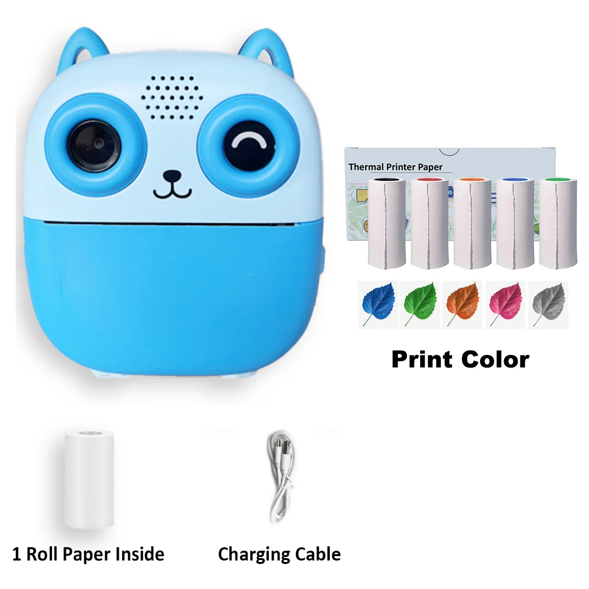 [Mini cámara instantánea] Mini cámara de impresión térmica | 1080P HD, rollos de papel de impresión, batería de 1200 mAh, grabación de vídeo