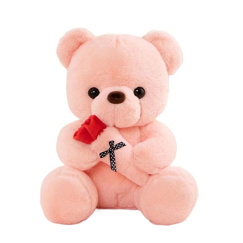 Oso de Peluche con Rosas, Juguete de Peluche, Regalo Romántico para Novia, Día de San Valentín, Cumpleaños y Aniversario