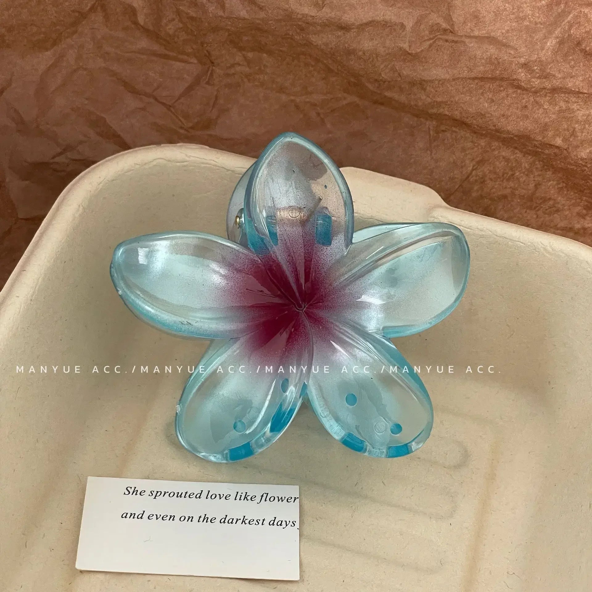 Pinzas para el cabello con gradiente hawaiano, pinzas para el cabello con flores, horquilla para la cabeza a la moda de gran tamaño para mujeres y niñas, pasador de cangrejo, accesorios para el cabello