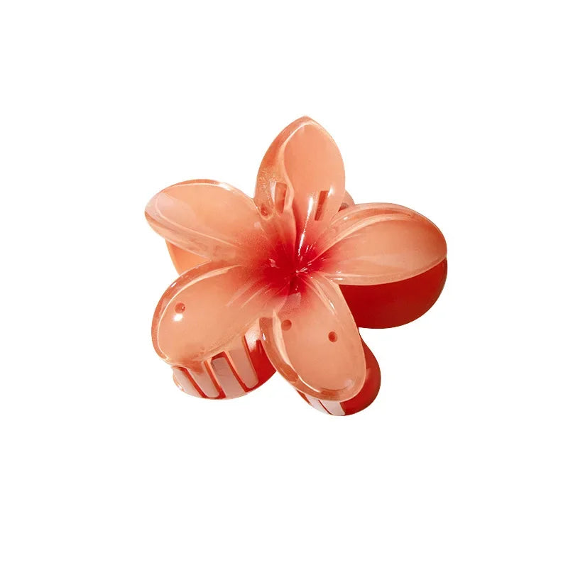 Pinzas para el cabello con gradiente hawaiano, pinzas para el cabello con flores, horquilla para la cabeza a la moda de gran tamaño para mujeres y niñas, pasador de cangrejo, accesorios para el cabello