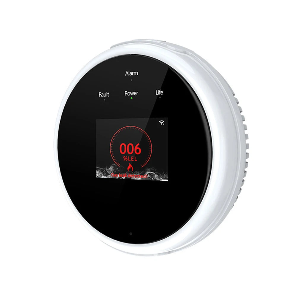 Sensor de Gas Natural Tuya Wifi, Detector inteligente de alarma de Gas Combustible para el hogar, Sensor de fugas de Gas Compatible con Amazon Alex