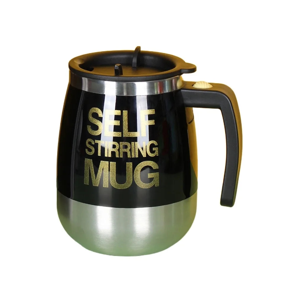 Taza Mezcladora Automática de Acero Inoxidable, Gran Capacidad, Aislamiento Térmico, Mezclador Eléctrico Inteligente, Mango Cómodo con Tapa