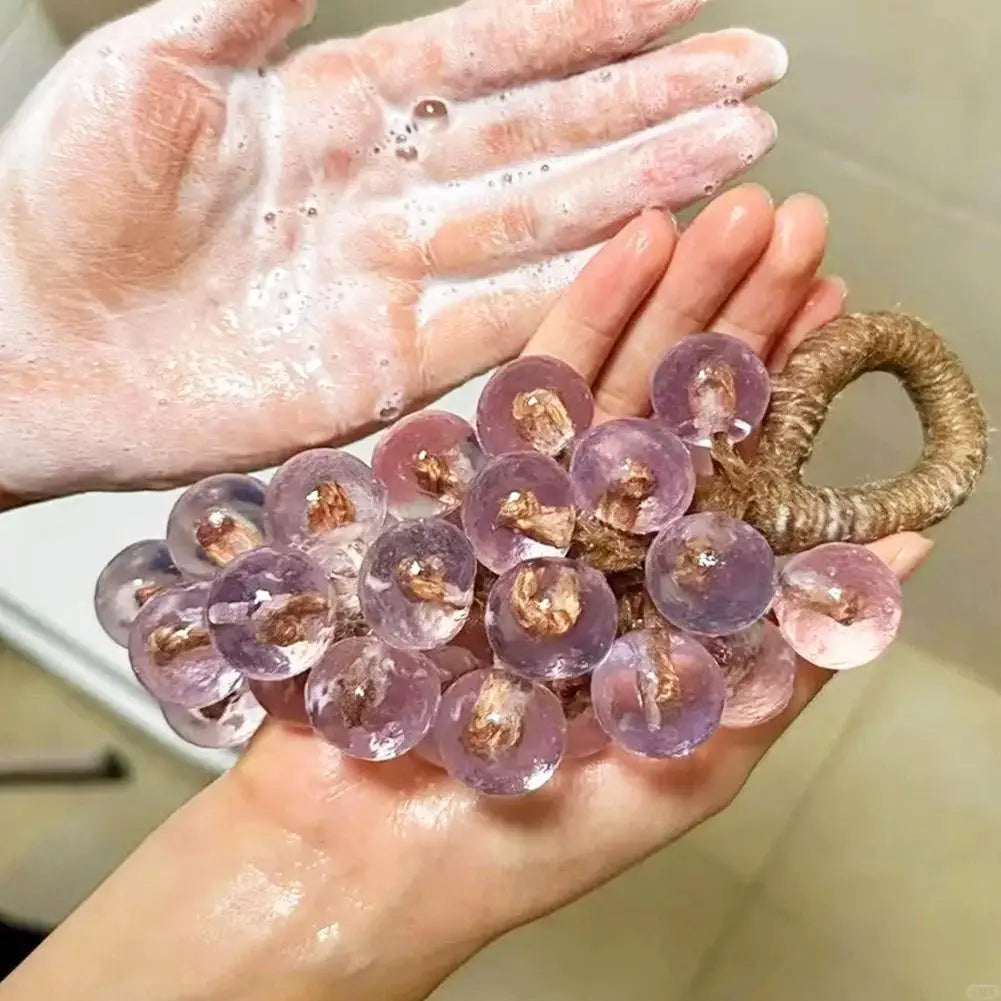 Jabón de uva hecho a mano con cuerda, jabón de uva, jabones aromáticos decorativos para lavarse las manos, baño, regalo de aire fresco para hombres y mujeres