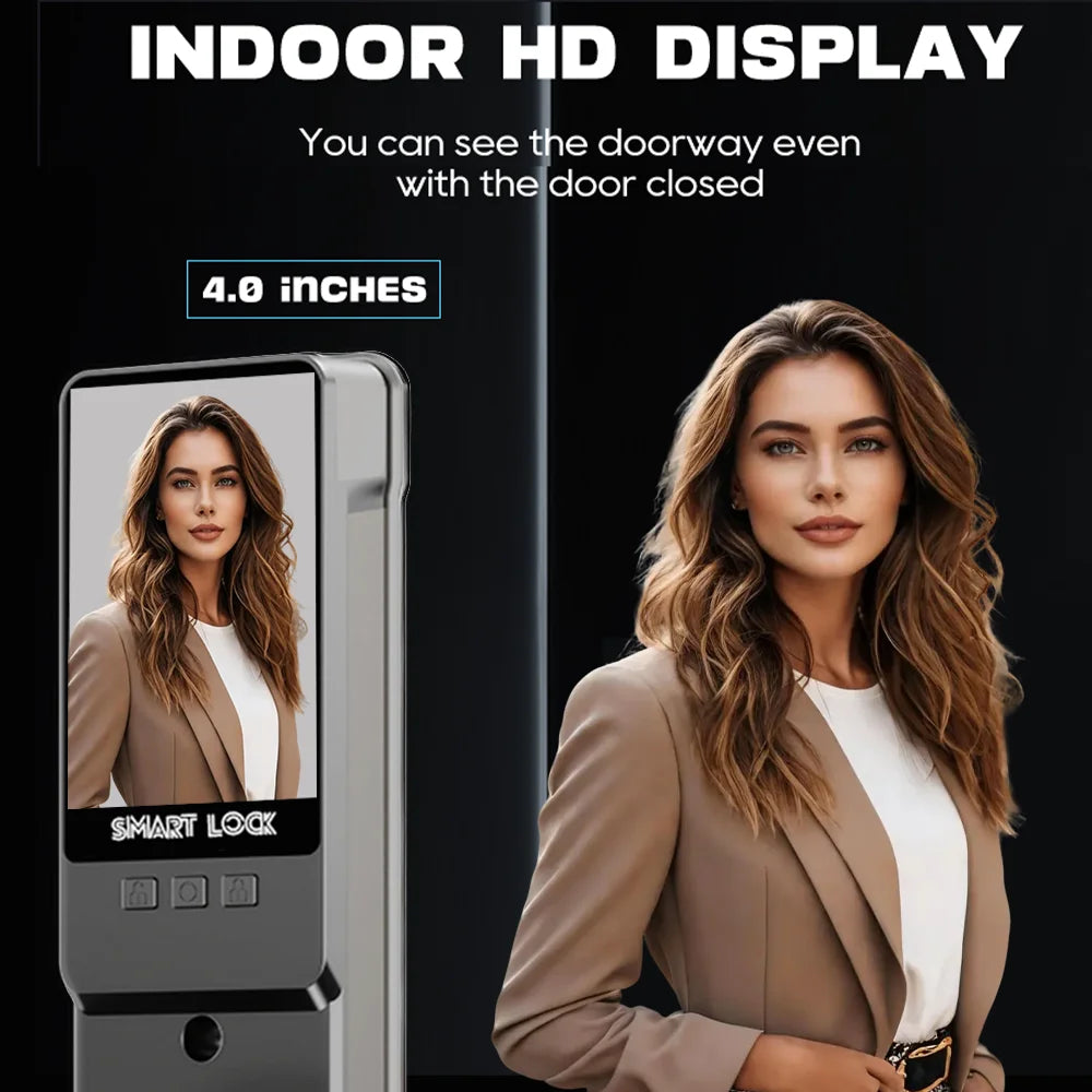 Cerradura Digital Wishome APP con Reconocimiento Facial 3D, Videollamada, Intercomunicador de Voz, Cerradura Digital con Apertura Automática