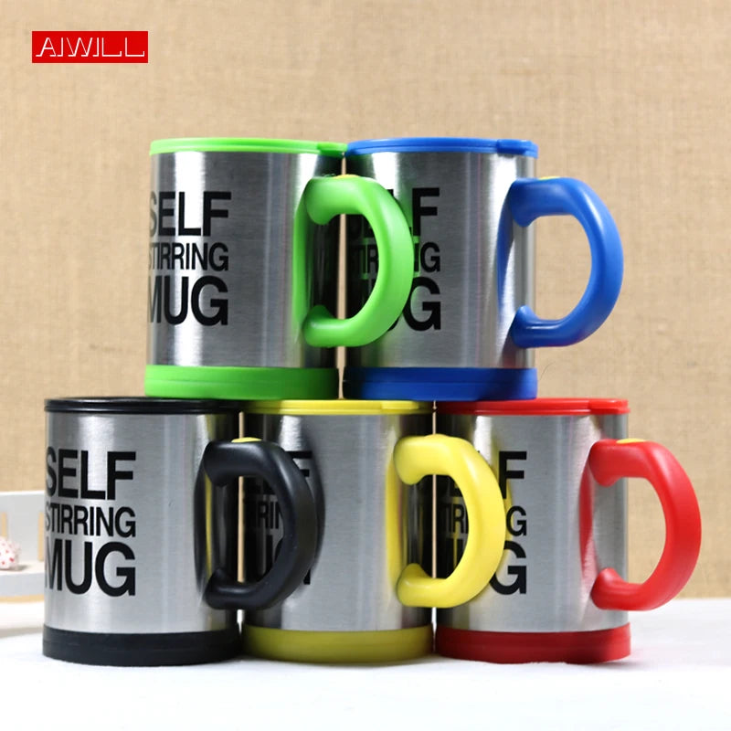 5 colores Lazy Tazas auto agitador taza de café inteligente de acero inoxidable Tazas Copos Inox taza de té
