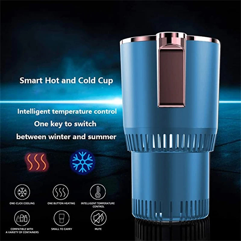 Enfriador más cálido de 12V, taza inteligente de refrigeración y calefacción para coche, portavasos con pantalla de temperatura 2 en 1 para agua, café y bebidas para coche