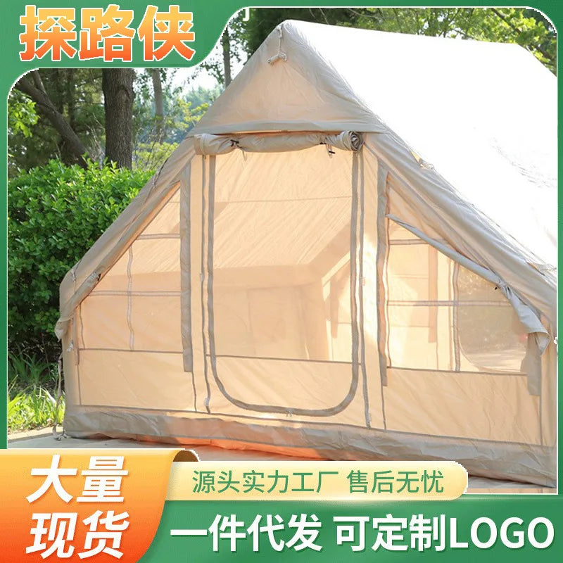 Carpa Inflable Ligera para Acampar al Aire Libre, Estilo Habitación, Cálida, Completa, Resistente a la Humedad, Tipo Cabaña
