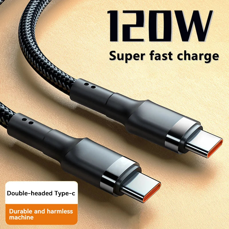 Cargador rápido PD de 120W, Cable USB C a USB tipo C de alta calidad para iPhone Xiaomi 15 Plus Pro Max Samsung S24