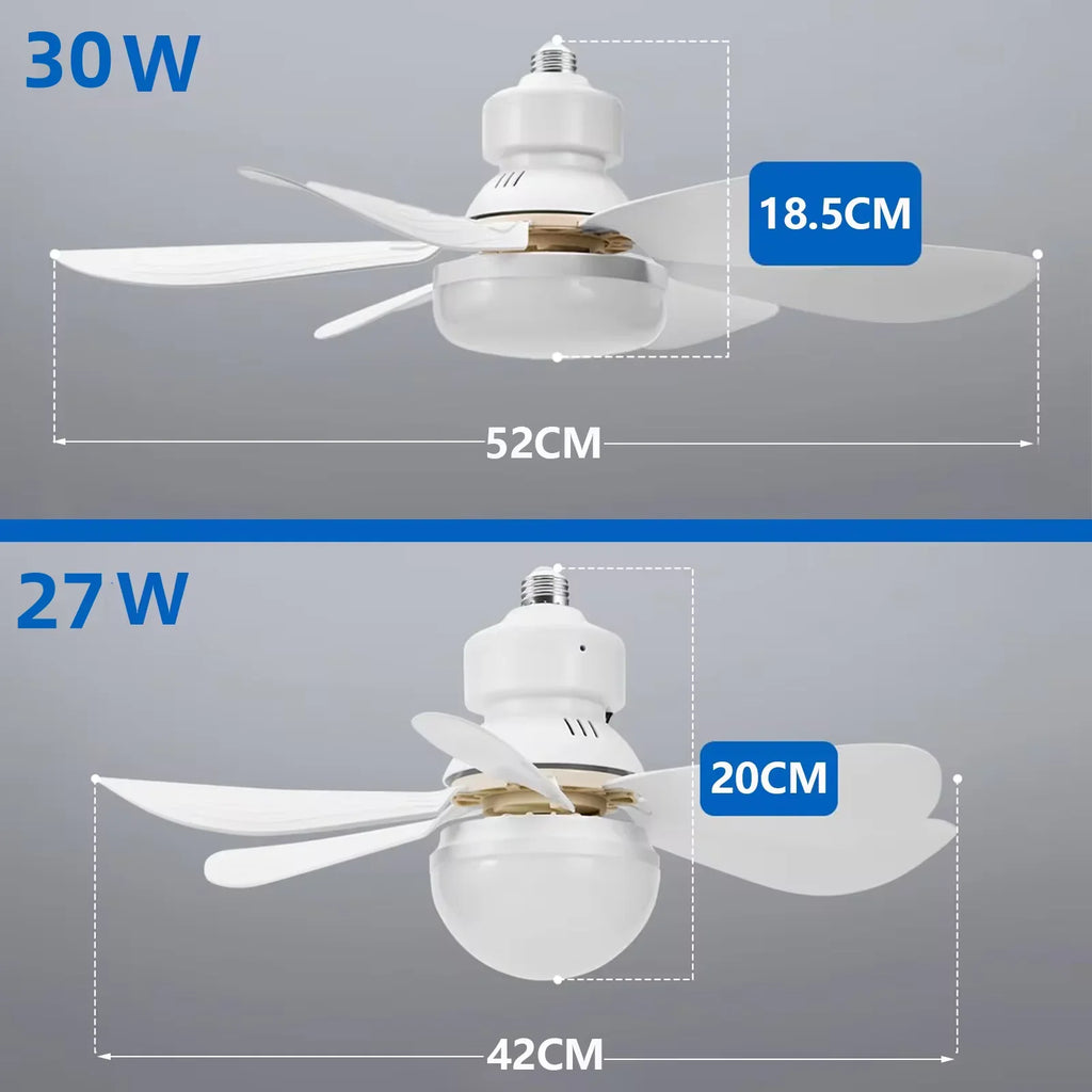 Ventilador de techo LED 40W E27 con control remoto para atenuación, adecuado para sala de estar, estudio, uso doméstico, 85-265V