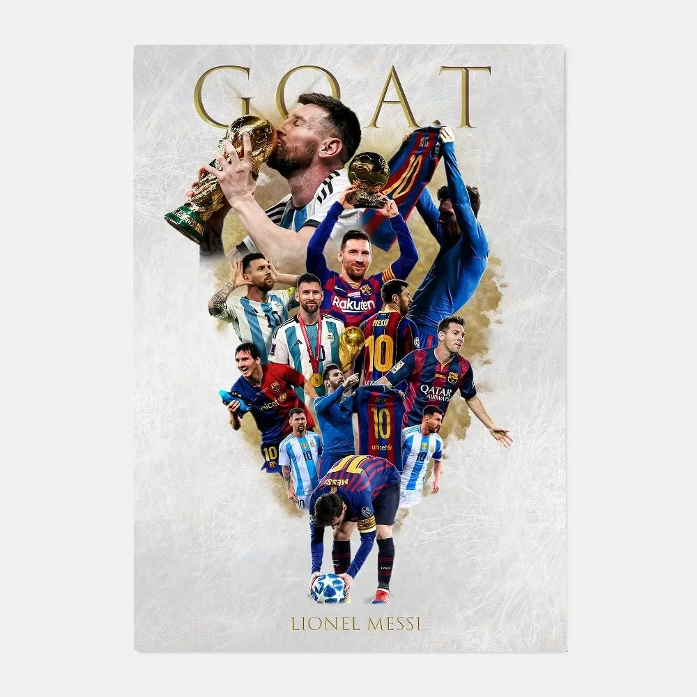 Póster de estrella de fútbol m-messi Argentina, arte HD, pared adhesiva, impermeable, decoración para el hogar, sala de estar y bar