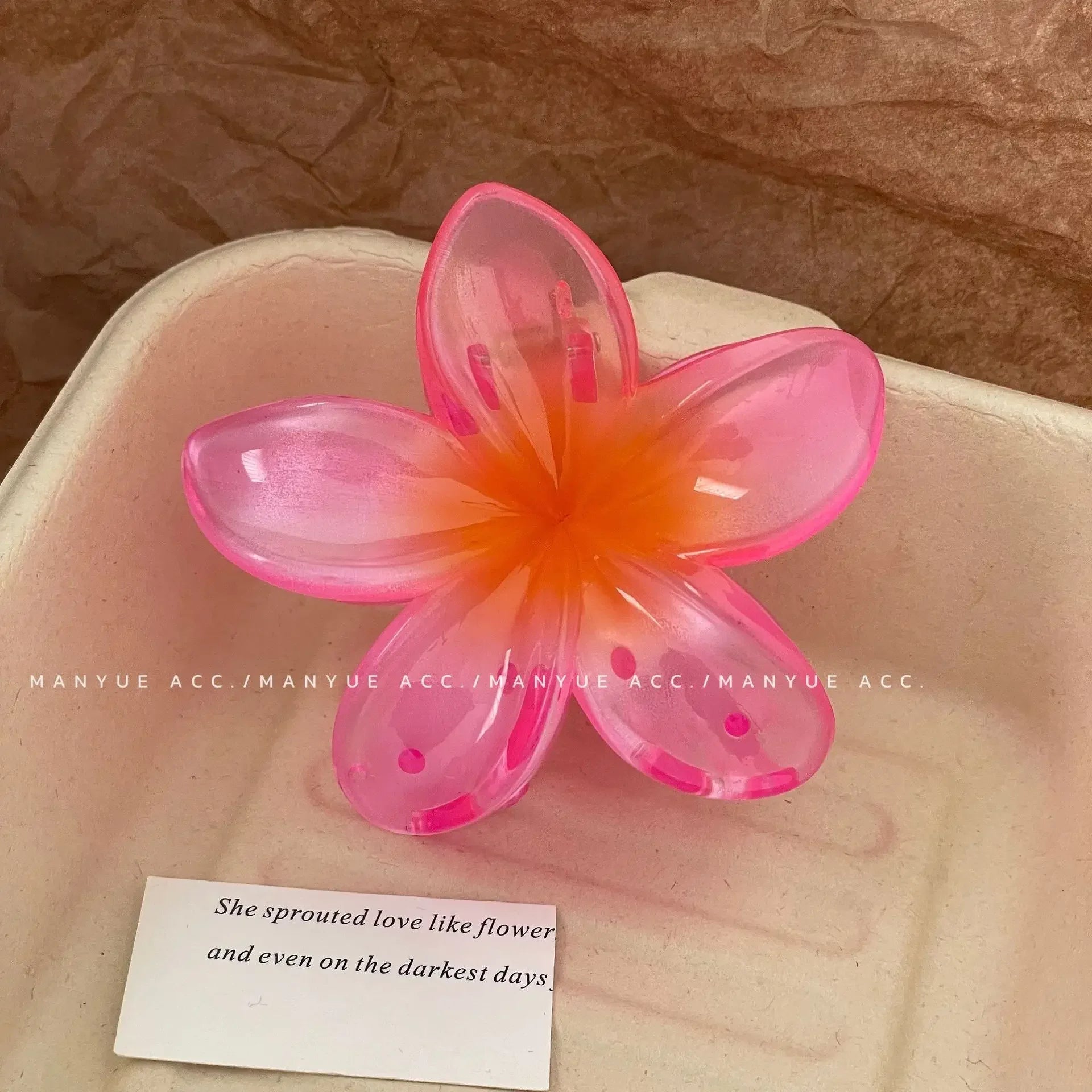 Pinzas para el cabello con gradiente hawaiano, pinzas para el cabello con flores, horquilla para la cabeza a la moda de gran tamaño para mujeres y niñas, pasador de cangrejo, accesorios para el cabello