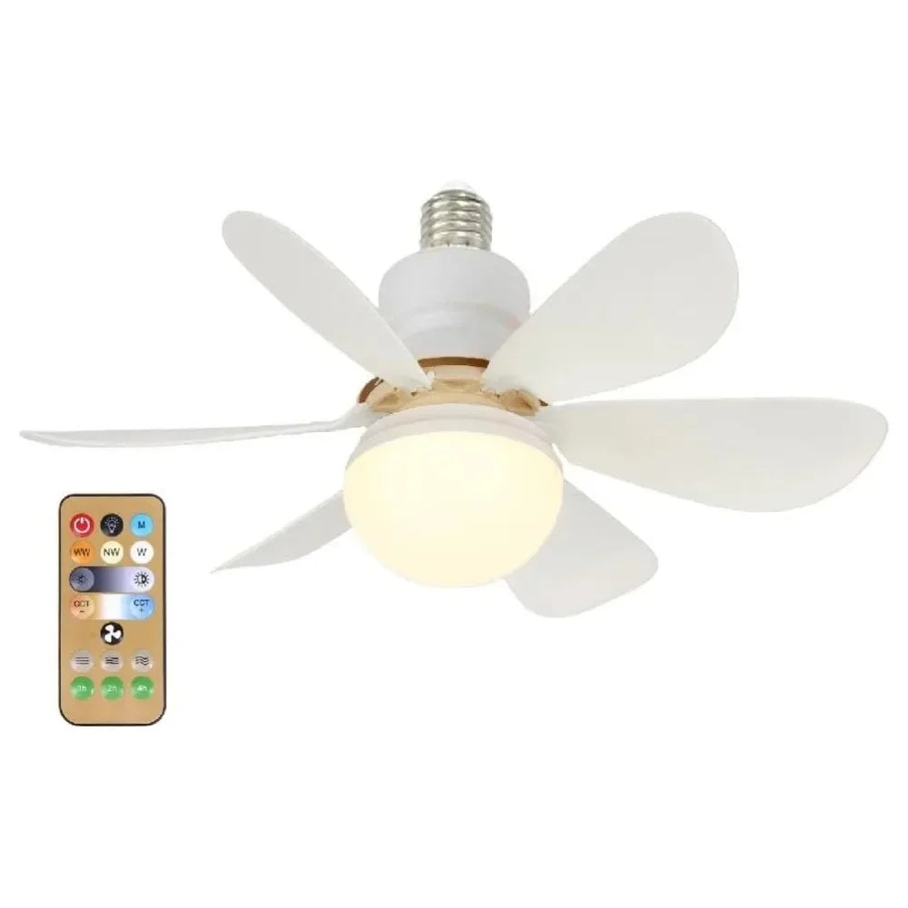 Ventilador de techo LED 40W E27 con control remoto para atenuación, adecuado para sala de estar, estudio, uso doméstico, 85-265V