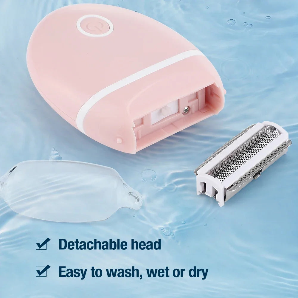 Afeitadora eléctrica 3 en 1 para mujer, Mini maquinilla de afeitar lavable, equipo especial de depilación para todo el cuerpo, pierna, axila, área íntima