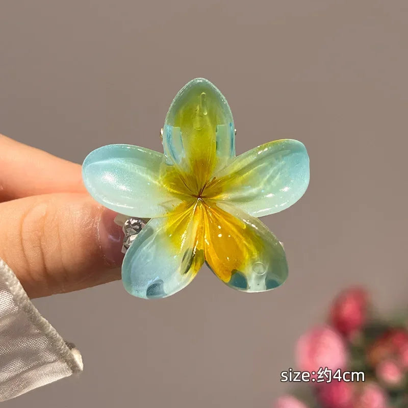 6 uds pinzas para el cabello degradadas nueva flor pinzas para el cabello tamaño pequeño sombreros de moda horquilla pasador de cangrejo accesorios para el cabello para mujeres