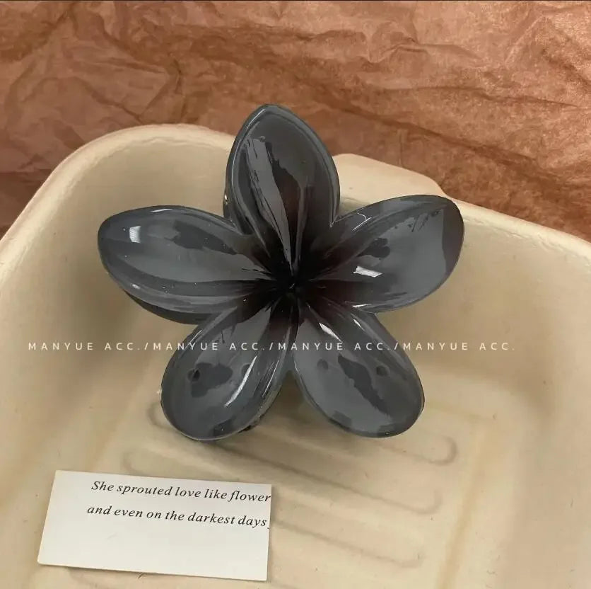 Nueva moda, Clip de garra de flor brillante para mujer, Clip de tiburón de cola de caballo dulce transparente, accesorios versátiles para el cabello para niña