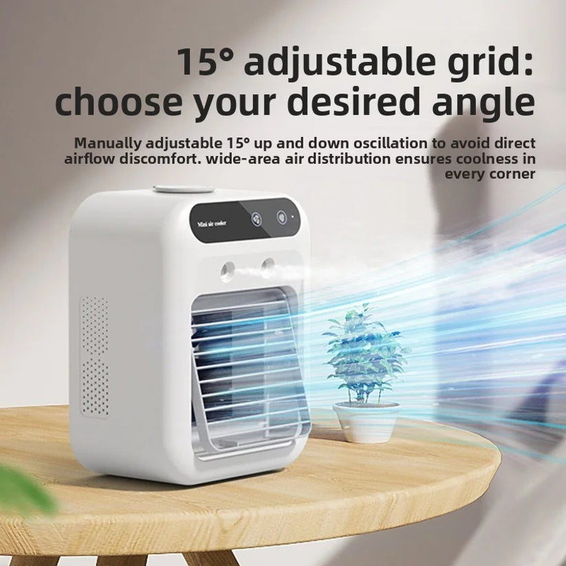 Ventilador de aire acondicionado pequeño con USB, humidificación por pulverización, Mini ventilador de aire acondicionado pequeño, ventilador de refrigeración de escritorio, ventilador móvil para dormitorio