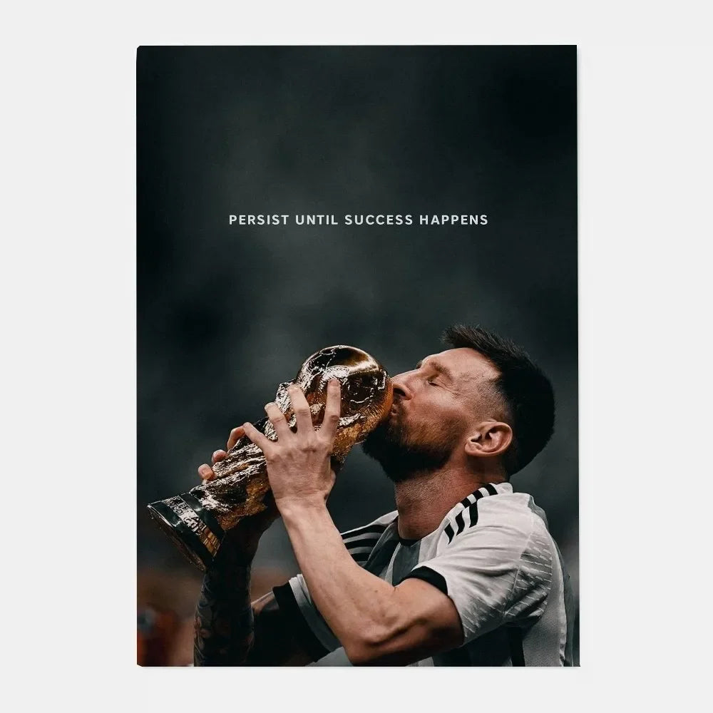 Póster de estrella de fútbol m-messi Argentina, arte HD, pared adhesiva, impermeable, decoración para el hogar, sala de estar y bar