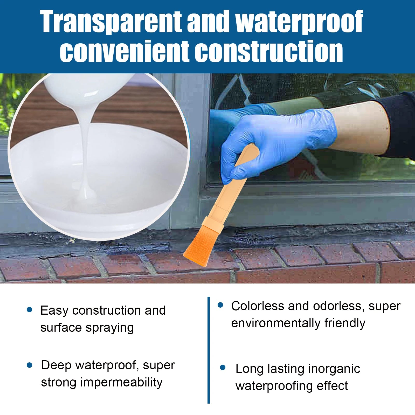 Sellador de reparación de fugas de pegamento de revestimiento impermeable transparente para azulejos de techo de balcón de baño pintura transparente Flexible de secado rápido 100g