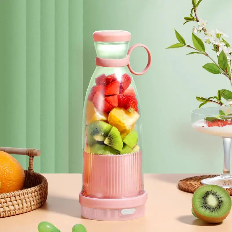 Mini Licuadora Portátil Recargable, Licuadora Eléctrica USB, Exprimidor de Frutas Frescas, Licuadora de 6 Cuchillas, Máquina para Hacer Smoothies y Hielo