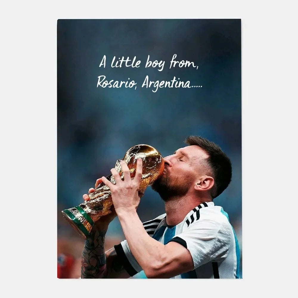 Póster de estrella de fútbol m-messi Argentina, arte HD, pared adhesiva, impermeable, decoración para el hogar, sala de estar y bar