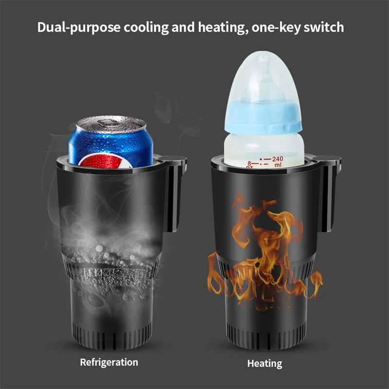 Enfriador más cálido de 12V, taza inteligente de refrigeración y calefacción para coche, portavasos con pantalla de temperatura 2 en 1 para agua, café y bebidas para coche