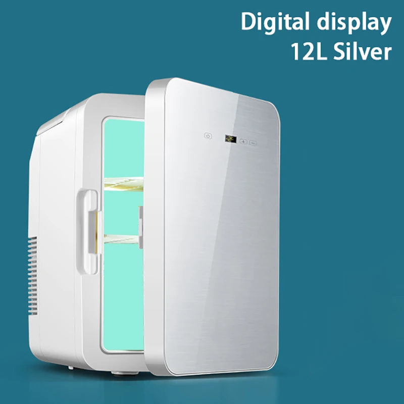 Mini refrigerador portátil de 12L para dormitorio de estudiantes, calefacción y refrigeración, cosméticos, coche, hogar, refrigeración y preservación de doble uso