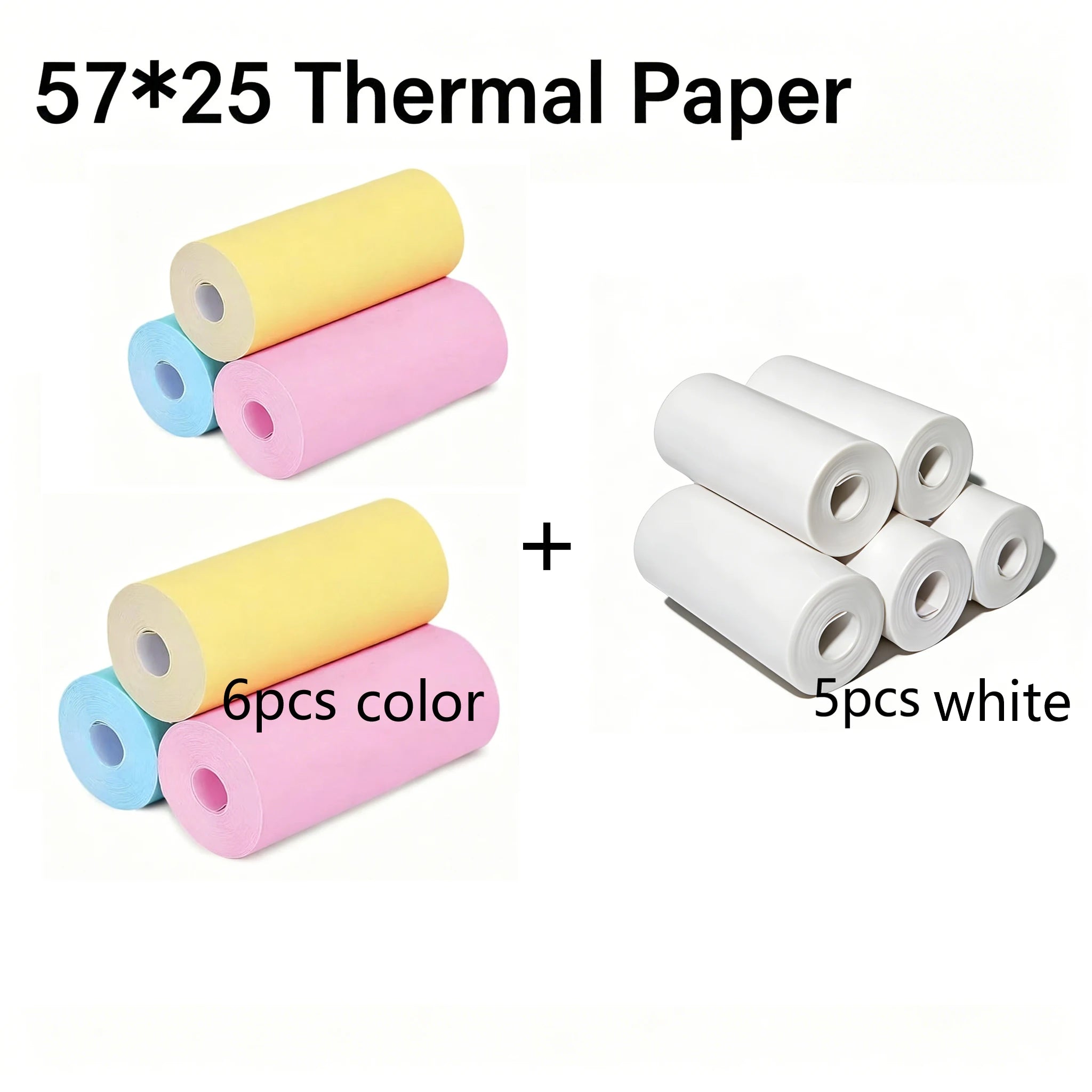 3-20 rollos de papel térmico de 57x25MM, cámara a color para niños, impresión instantánea, accesorios de repuesto para cámara infantil