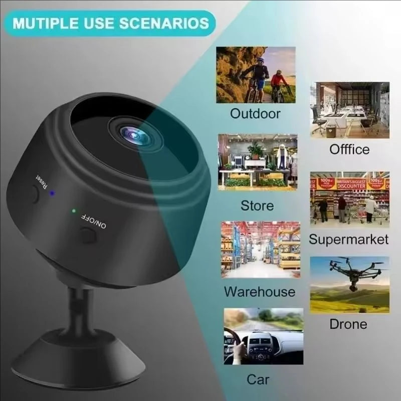 Mini Cámara WiFi HD 1080P con Visión Nocturna Inalámbrica, Imán Integrado, Almacenamiento, Visualización Remota a través del Teléfono, Cámara de Seguridad para el Hogar, Bebés, Mascotas y Niñeras